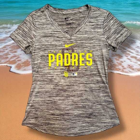 Nike Tops - SOLD Nike MLB San Diego Padres Dri-FIT VNeck Shirt Baseball Top Heather Brown XS